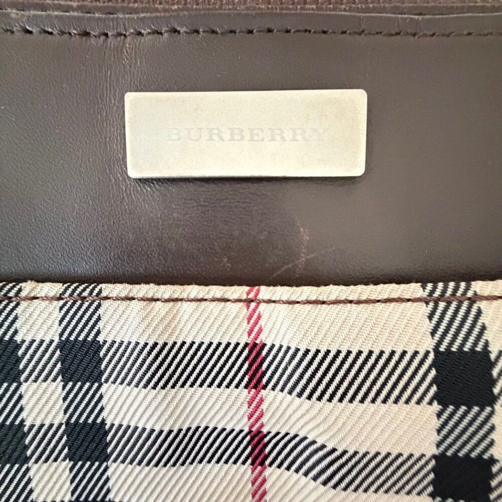 Burberry House Check Crossbody Bag Plaid Canvas Leather Purse Bag - Picture 6 of 14